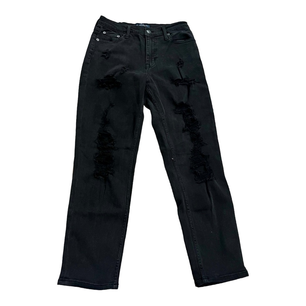 Aeropostale Mom Jeans, Black, Distressed, Size 6 Regular